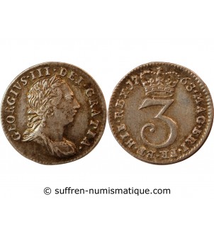 GRANDE-BRETAGNE, GEORGES III - 3 PENCE ARGENT 1763