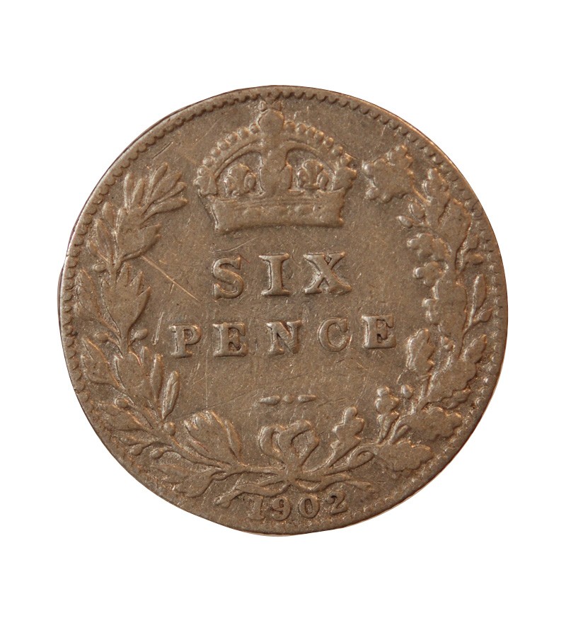 GRANDE-BRETAGNE, EDOUARD VII - 6 PENCE ARGENT 1902