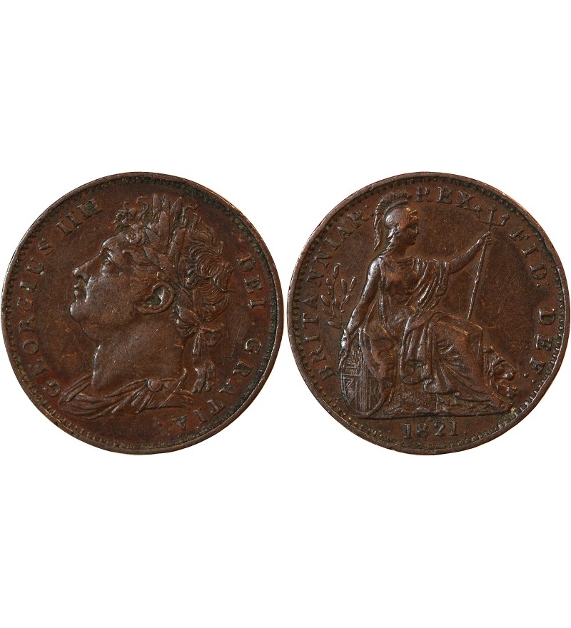 GRANDE-BRETAGNE, GEORGE IV - FARTHING 1821