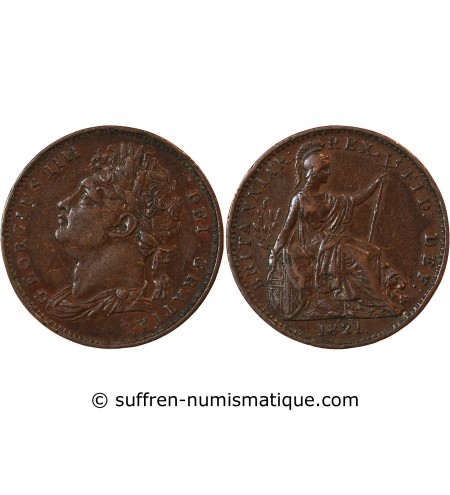 GRANDE-BRETAGNE, GEORGE IV - FARTHING 1821