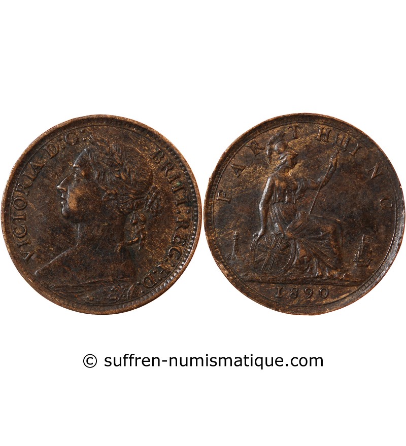 GRANDE-BRETAGNE, VICTORIA - FARTHING 1890
