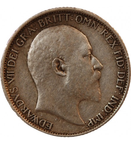 GRANDE-BRETAGNE, EDOUARD VII - 6 PENCE ARGENT 1906