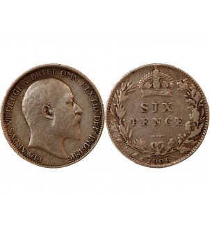 GRANDE-BRETAGNE, EDOUARD VII - 6 PENCE ARGENT 1906 2