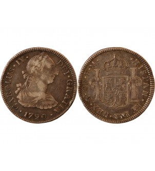 MEXIQUE, CHARLES IV - 2 REALES ARGENT 1790 2