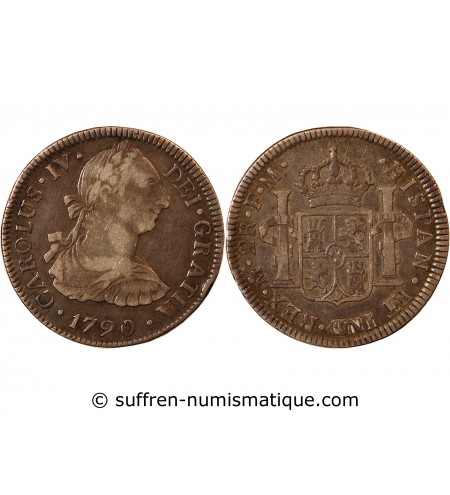 MEXIQUE, CHARLES IV - 2 REALES ARGENT 1790