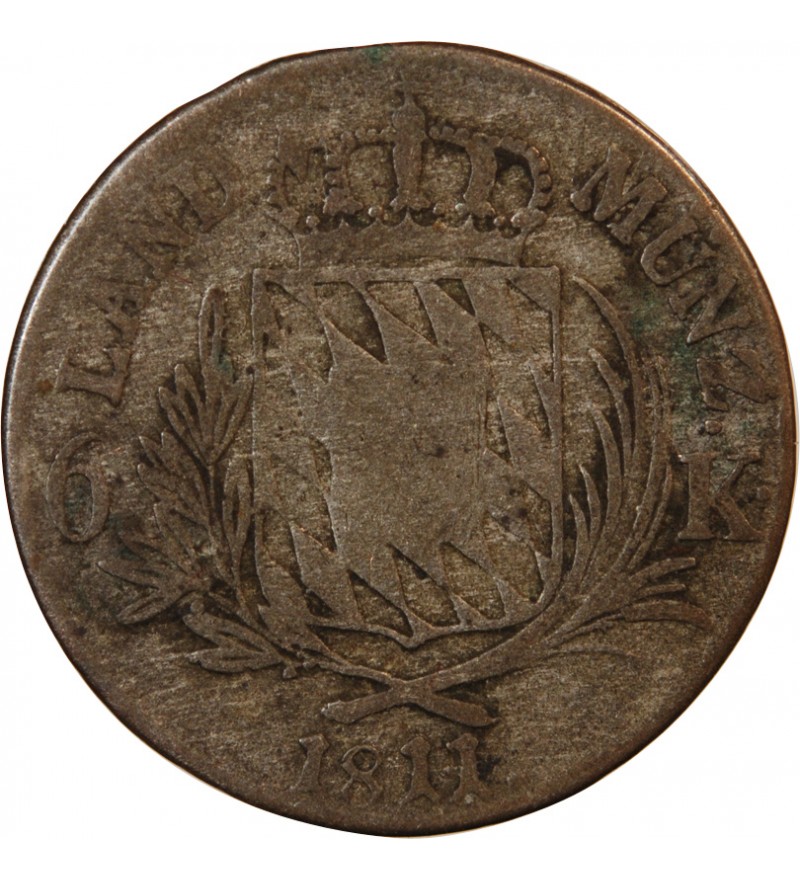 ALLEMAGNE, BAVIÈRE, MAXIMILIEN I JOSEPH - 6 KREUZER 1811