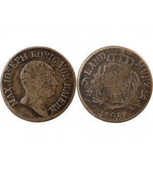 ALLEMAGNE, BAVIÈRE, MAXIMILIEN I JOSEPH - 6 KREUZER 1808 2