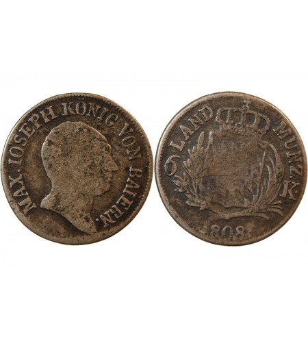 ALLEMAGNE, BAVIÈRE, MAXIMILIEN I JOSEPH - 6 KREUZER 1808