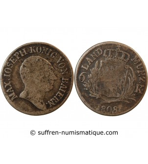 ALLEMAGNE, BAVIÈRE, MAXIMILIEN I JOSEPH - 6 KREUZER 1808