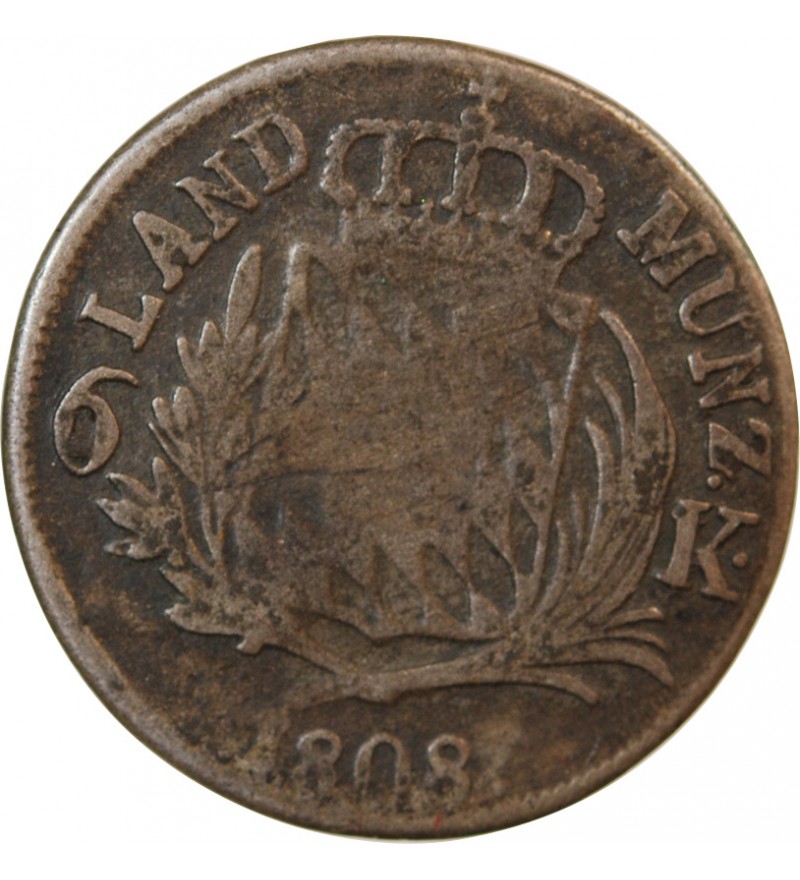 ALLEMAGNE, BAVIÈRE, MAXIMILIEN I JOSEPH - 6 KREUZER 1808