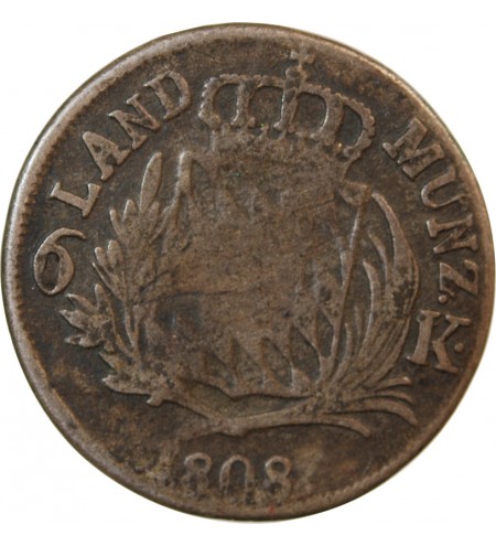 ALLEMAGNE, BAVIÈRE, MAXIMILIEN I JOSEPH - 6 KREUZER 1808