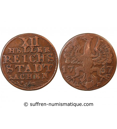 ALLEMAGNE, AIX-LA-CHAPELLE - 12 HELLER 1767 IK