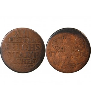 ALLEMAGNE, AIX-LA-CHAPELLE - 12 HELLER 1791 2