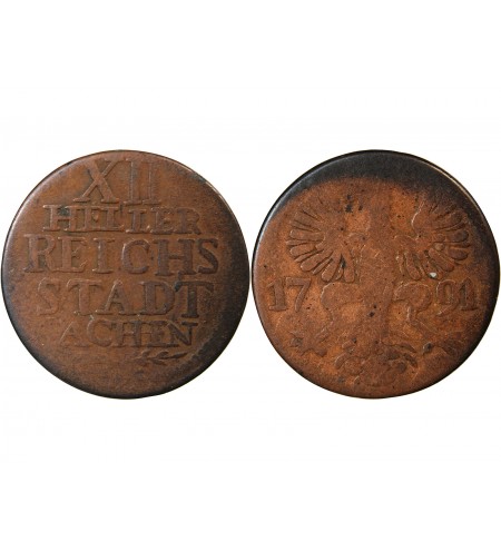 ALLEMAGNE, AIX-LA-CHAPELLE - 12 HELLER 1791