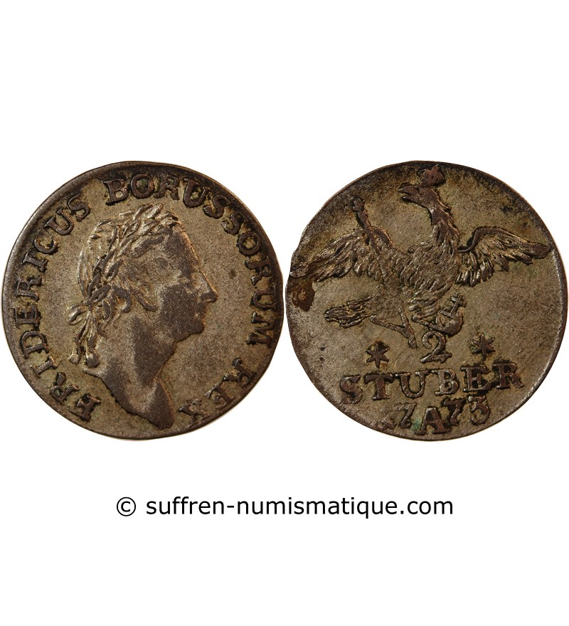 ALLEMAGNE, BRANDEBOURG-PRUSSE, FRIEDRICH II - 2 STUBER 1773 A BERLIN