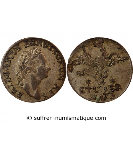 ALLEMAGNE, BRANDEBOURG-PRUSSE, FRIEDRICH II - 2 STUBER 1773 A BERLIN