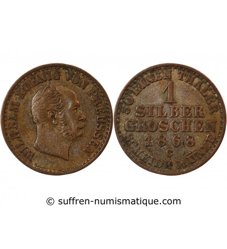 ALLEMAGNE, PRUSSE, WILHELM I - 1 GROSCHEN 1868 C FRANCFORT
