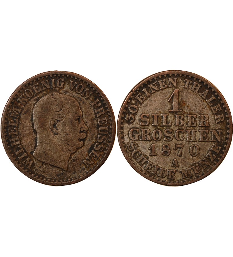 ALLEMAGNE, PRUSSE, WILHELM I - 1 GROSCHEN 1870 A BERLIN