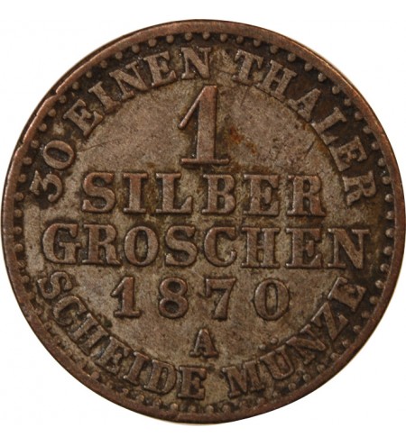 ALLEMAGNE, PRUSSE, WILHELM I - 1 GROSCHEN 1870 A BERLIN