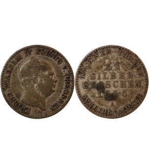 ALLEMAGNE, PRUSSE, FRIEDRICH WILHELM IV - 2 1/2 GROSCHEN 1856 A BERLIN 2