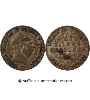 ALLEMAGNE, PRUSSE, FRIEDRICH WILHELM IV - 2 1/2 GROSCHEN 1856 A BERLIN