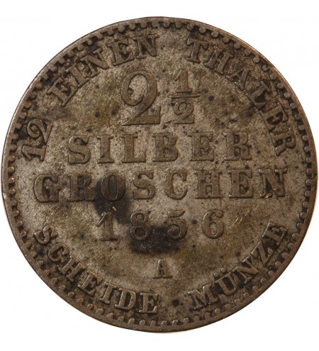 ALLEMAGNE, PRUSSE, FRIEDRICH WILHELM IV - 2 1/2 GROSCHEN 1856 A BERLIN