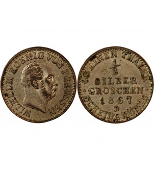 ALLEMAGNE, PRUSSE, WILHELM I - 1/2 GROSCHEN 1867 B HANOVRE 2