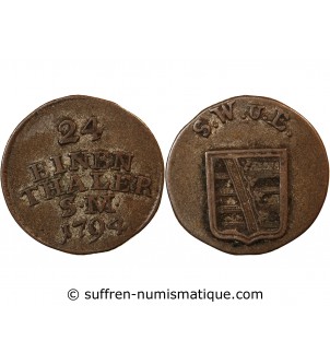 ALLEMAGNE, SAXE-WEIMAR-EISENACH, KARL AUGUST - 1/24 THALER 1794