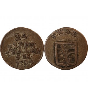 ALLEMAGNE, SAXE-WEIMAR-EISENACH, KARL AUGUST - 1/24 THALER 1794 2