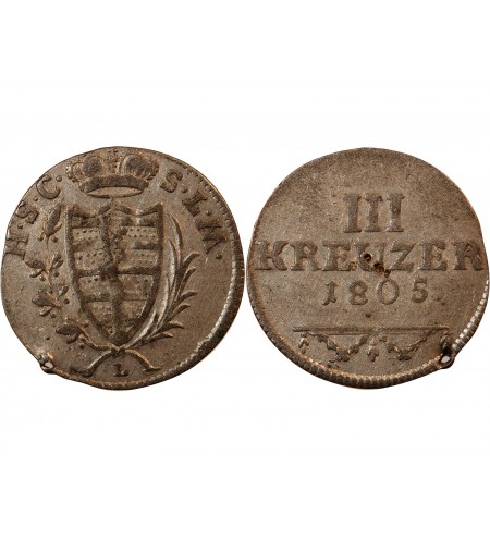 ALLEMAGNE, SAXE-COBOURG-SAALFELD, FRANZ FRIEDRICH ANTON - 3 KREUZER 1805