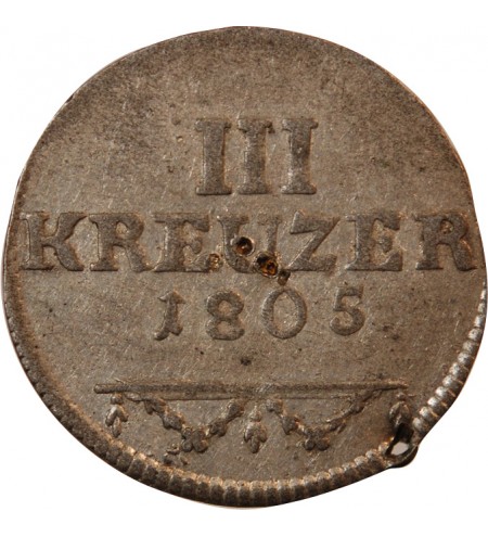 ALLEMAGNE, SAXE-COBOURG-SAALFELD, FRANZ FRIEDRICH ANTON - 3 KREUZER 1805