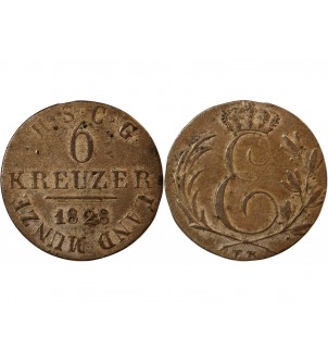 ALLEMAGNE, SAXE-COBOURG-GOTHA, ERNST I - 6 KREUZER 1828 EK 2