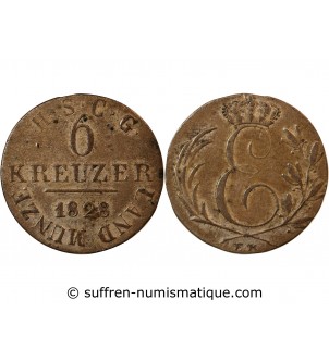 ALLEMAGNE, SAXE-COBOURG-GOTHA, ERNST I - 6 KREUZER 1828 EK