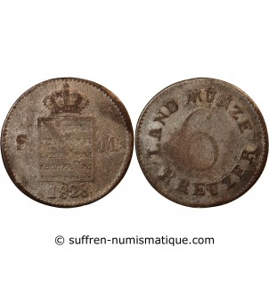 ALLEMAGNE, SAXE-MEININGEN, BERNHARD II - 6 KREUZER 1828 SM