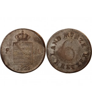 ALLEMAGNE, SAXE-MEININGEN, BERNHARD II - 6 KREUZER 1828 SM 2
