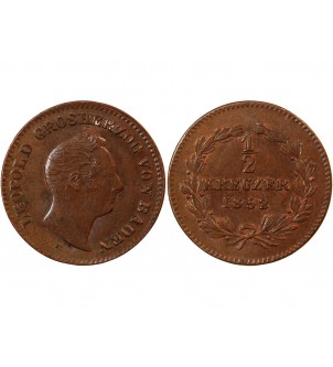 ALLEMAGNE, BADE, LEOPOLD I - 1/2 KREUZER 1852 2