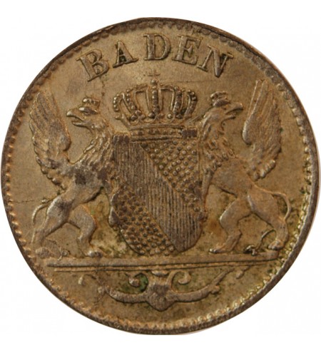 ALLEMAGNE, BADE, LEOPOLD I - 3 KREUZER 1851