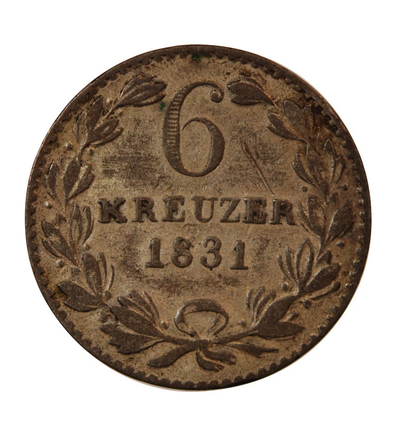 ALLEMAGNE, BADE, LEOPOLD I - 6 KREUZER 1831