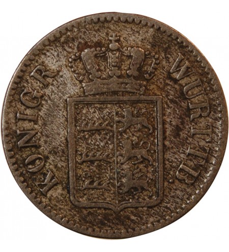 ALLEMAGNE, WURTEMBERG, WILHELM I - 3 KREUZER 1845