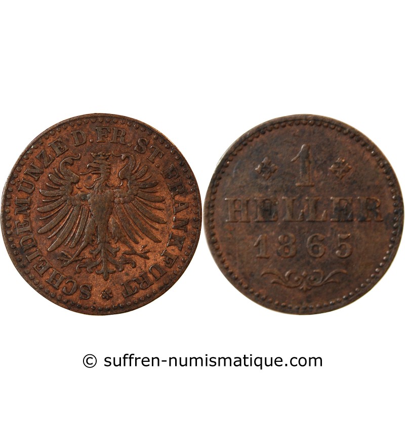 ALLEMAGNE, FRANCFORT-SUR-LE-MAIN - 1 HELLER 1865