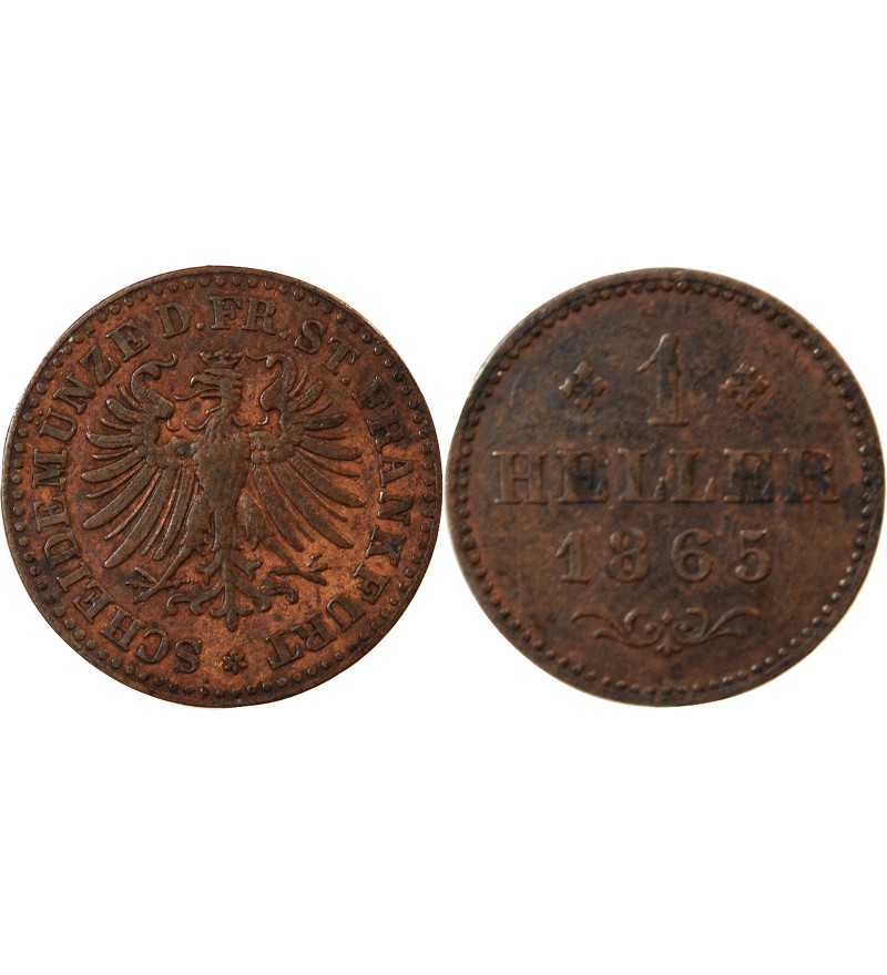 ALLEMAGNE, FRANCFORT-SUR-LE-MAIN - 1 HELLER 1865