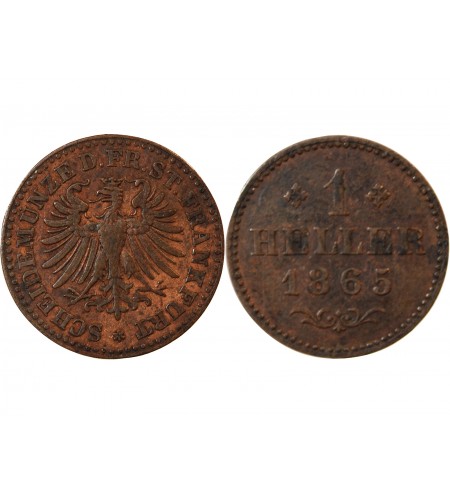 ALLEMAGNE, FRANCFORT-SUR-LE-MAIN - 1 HELLER 1865