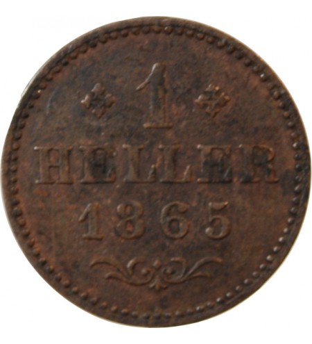 ALLEMAGNE, FRANCFORT-SUR-LE-MAIN - 1 HELLER 1865