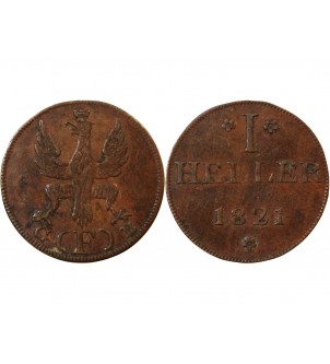 ALLEMAGNE, FRANCFORT-SUR-LE-MAIN - 1 HELLER 1821 F GB 2