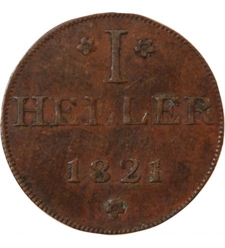 ALLEMAGNE, FRANCFORT-SUR-LE-MAIN - 1 HELLER 1821 F GB