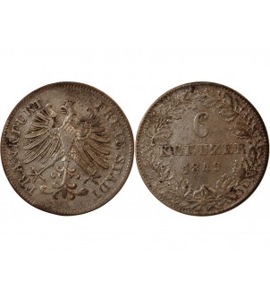 ALLEMAGNE, FRANCFORT-SUR-LE-MAIN - 6 KREUZER 1849 2