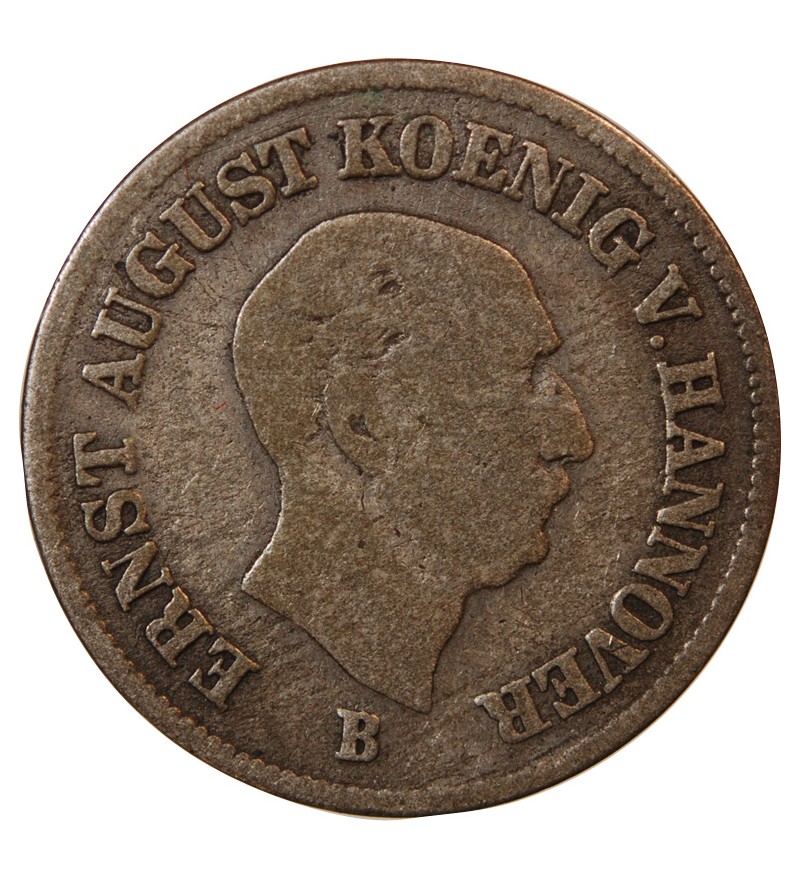 ALLEMAGNE, HANOVRE, ERNST AUGUST - 1/12 THALER ARGENT 1845 B