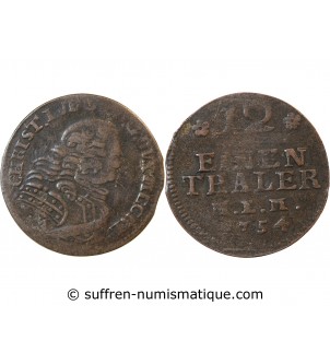 ALLEMAGNE, MECKLEMBOURG-SCHWERIN, CHRISTIAN LUDWIG II - 1/12 THALER 1754