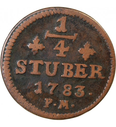 ALLEMAGNE, DUCHÉ DE JULIERSBERG, KARL THEODOR 1/4 STUBER 1783 PM