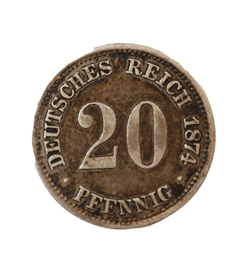 ALLEMAGNE, WILHELM I - 20 PFENNIG ARGENT 1874 A BERLIN